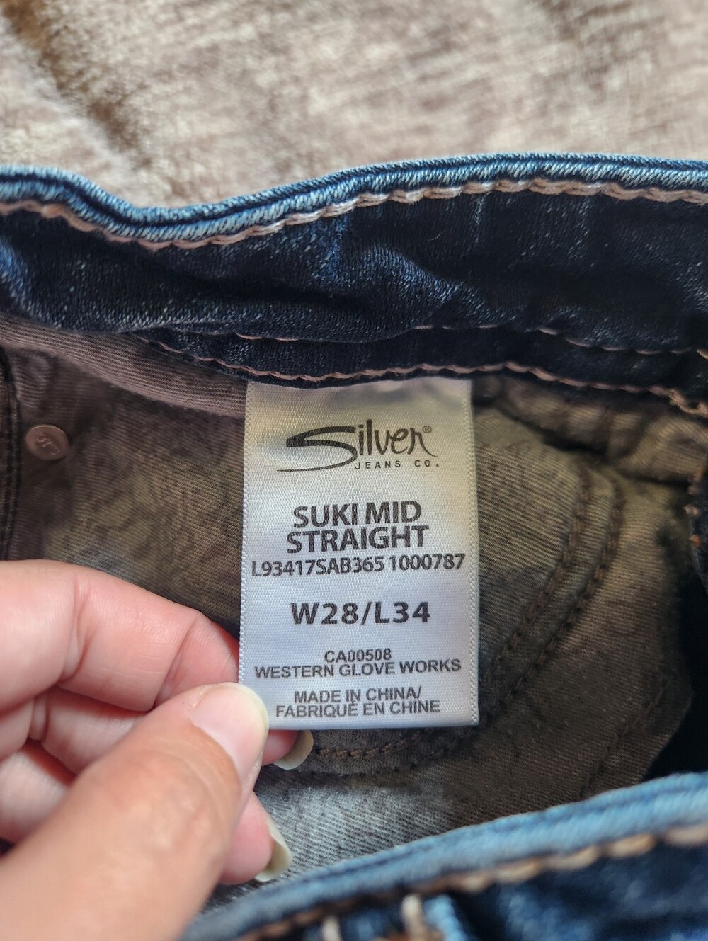 Silver Jeans Co. Suki Mid Straight Fluid Denim Sz W28 L34 Y2K 00s Aesthetic - Picture 8 of 14